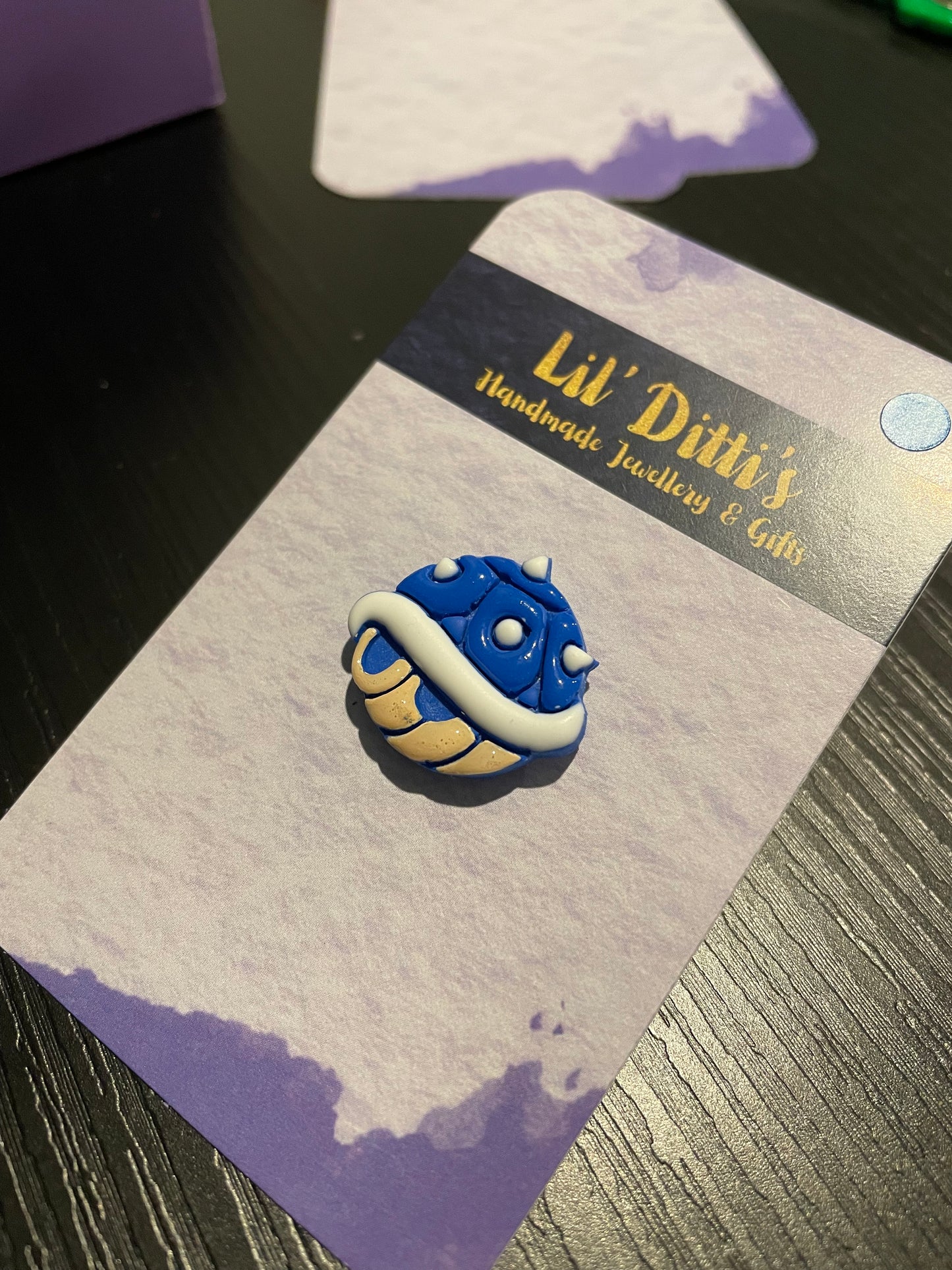 Kart Shell Pins - handmade polymer clay