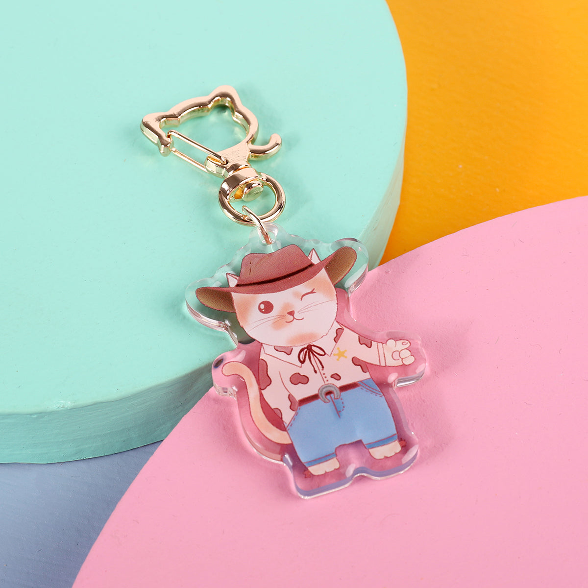 Cats with jobs epoxy keychains