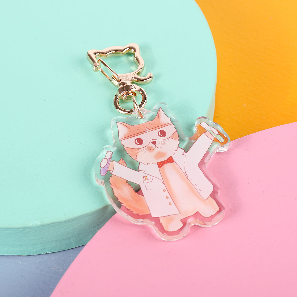 Cats with jobs epoxy keychains