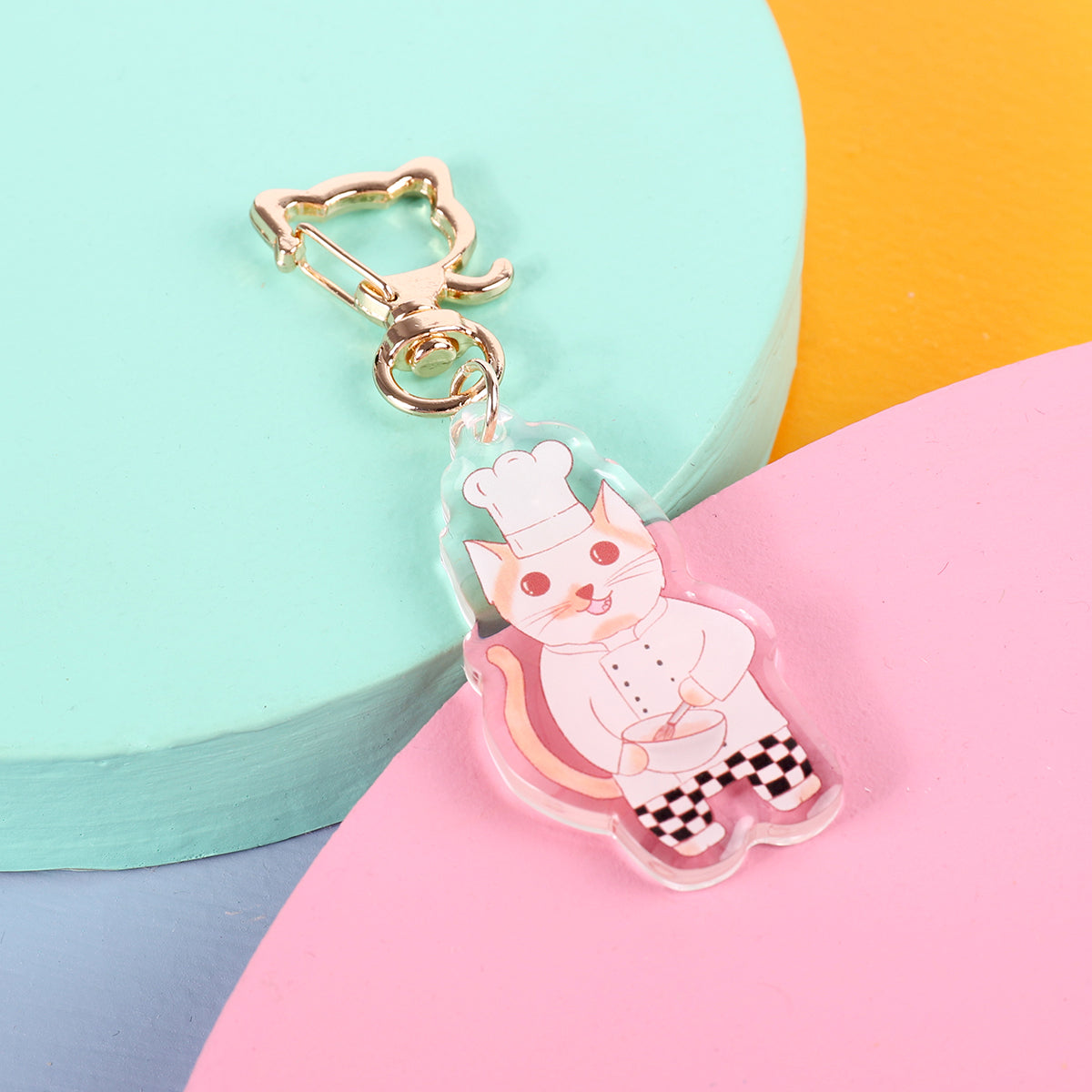 Cats with jobs epoxy keychains
