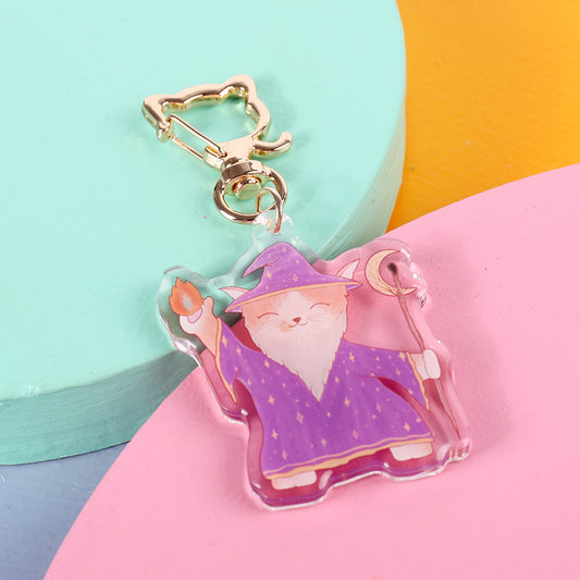 Cats with Jobs Keychains - acrylic and epoxy