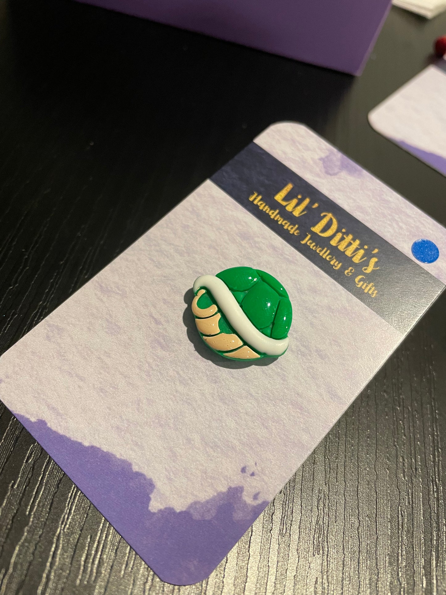 Kart Shell Pins - handmade polymer clay