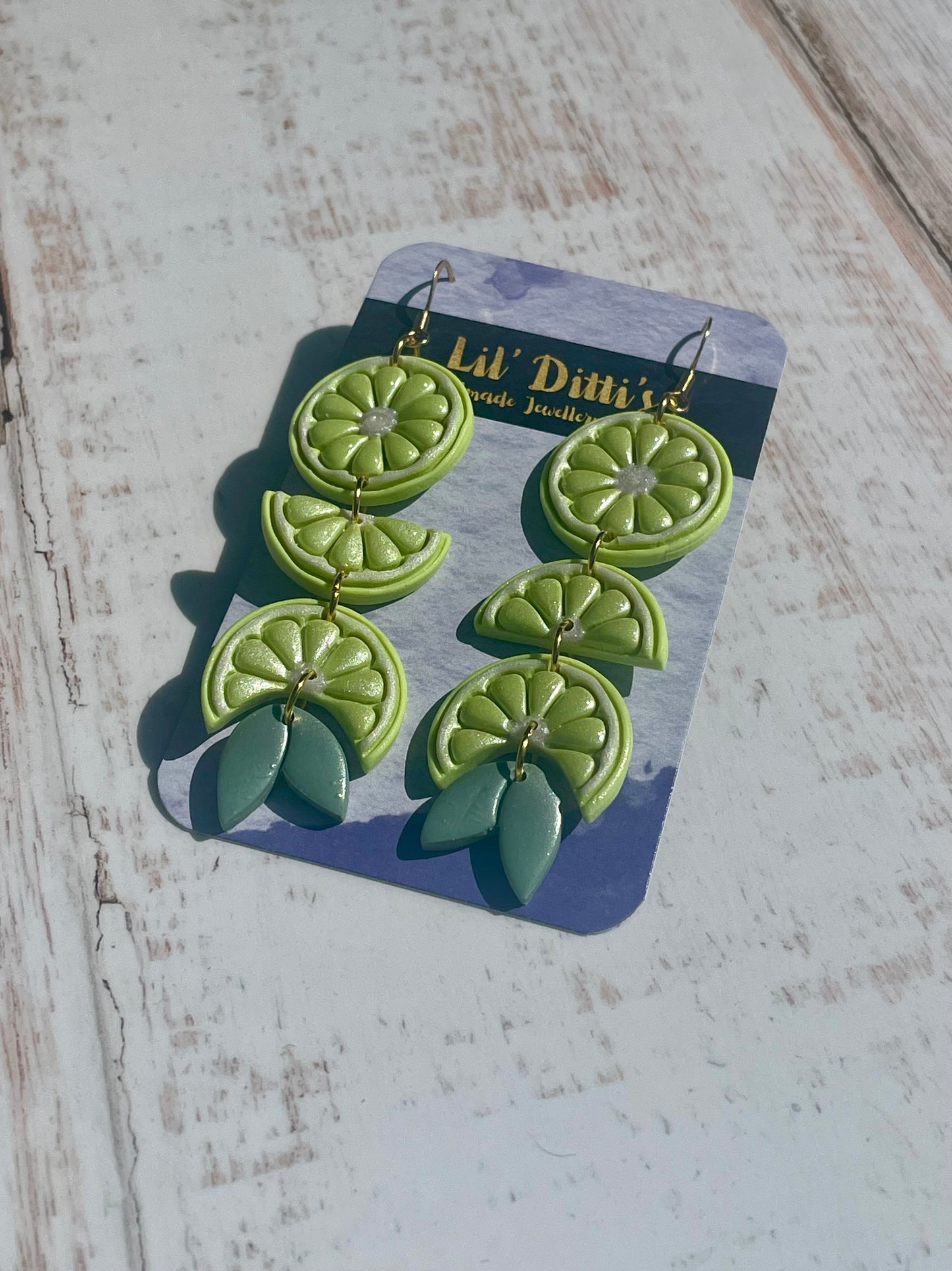 Citrus Dangle Earrings - handmade polymer clay