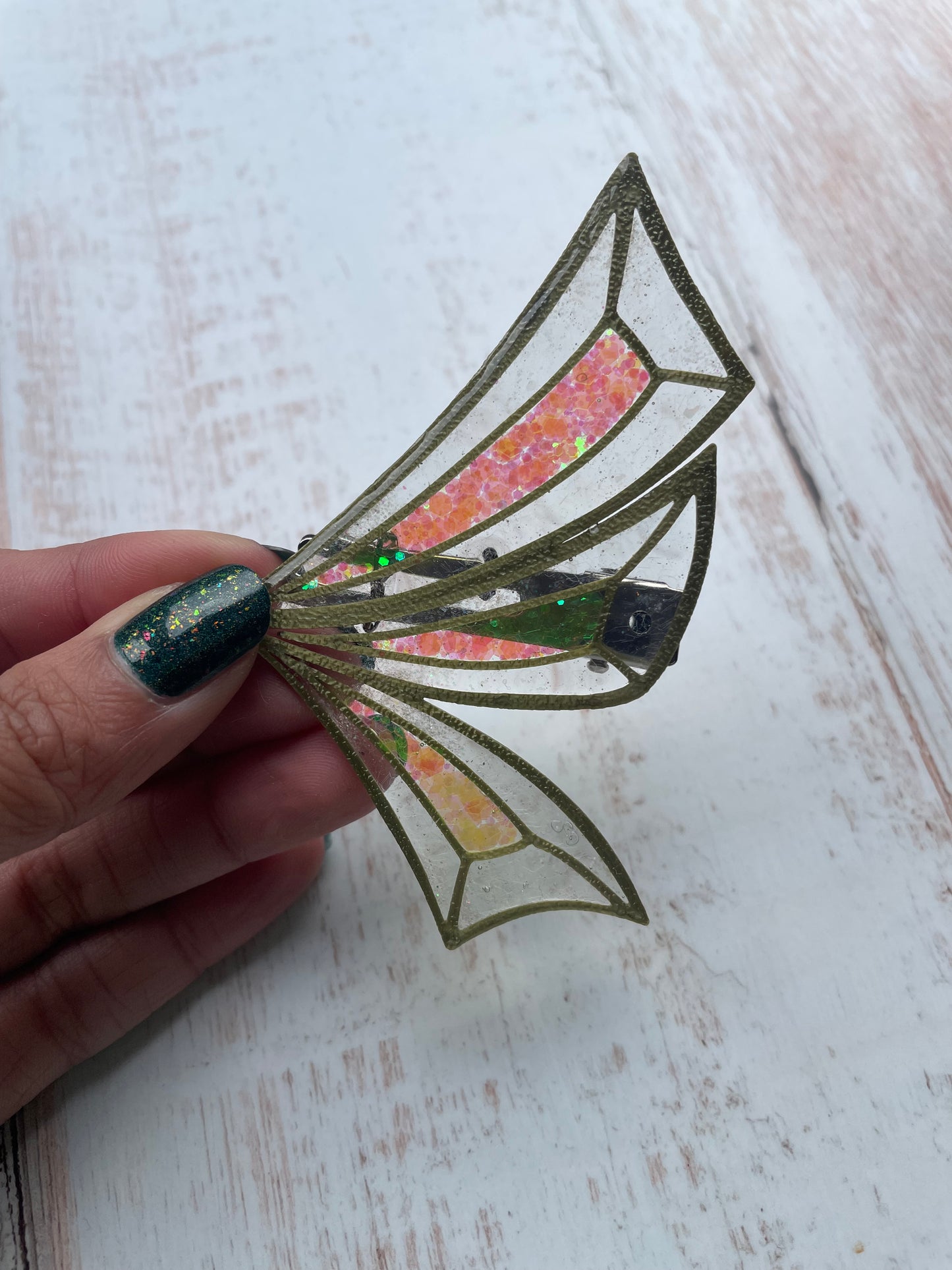 Enchanted Wings Hairclips - resin + 3D filament