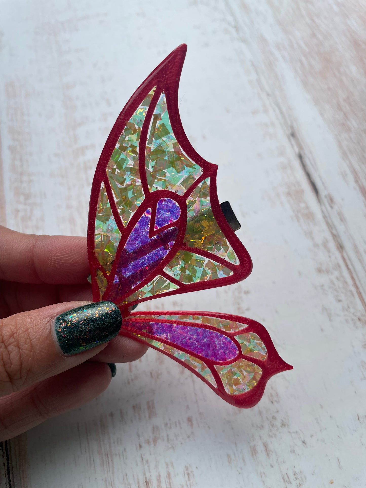 Enchanted Wings Hairclips - resin + 3D filament