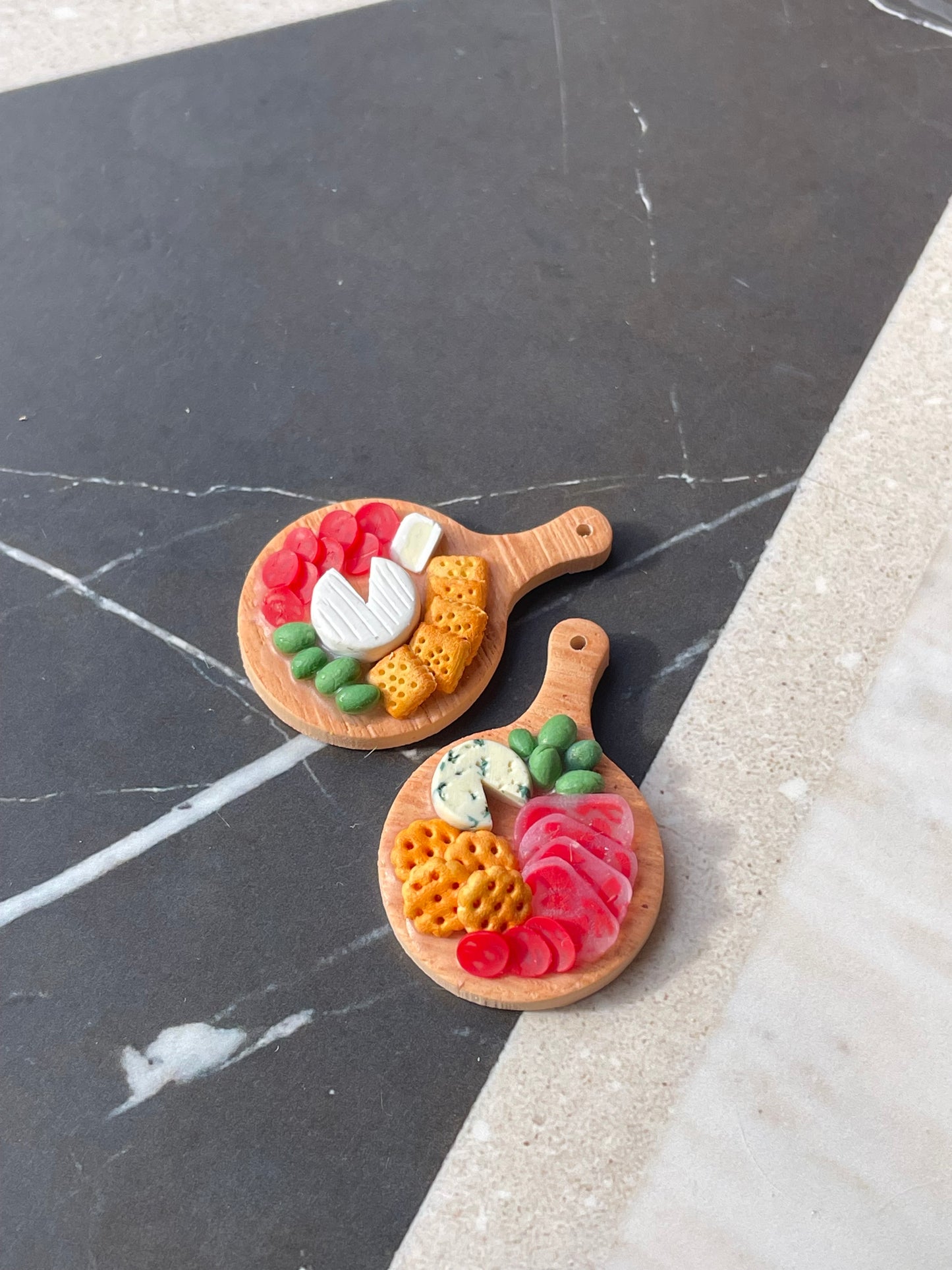 Charcuterie Board Earrings - handmade polymer clay
