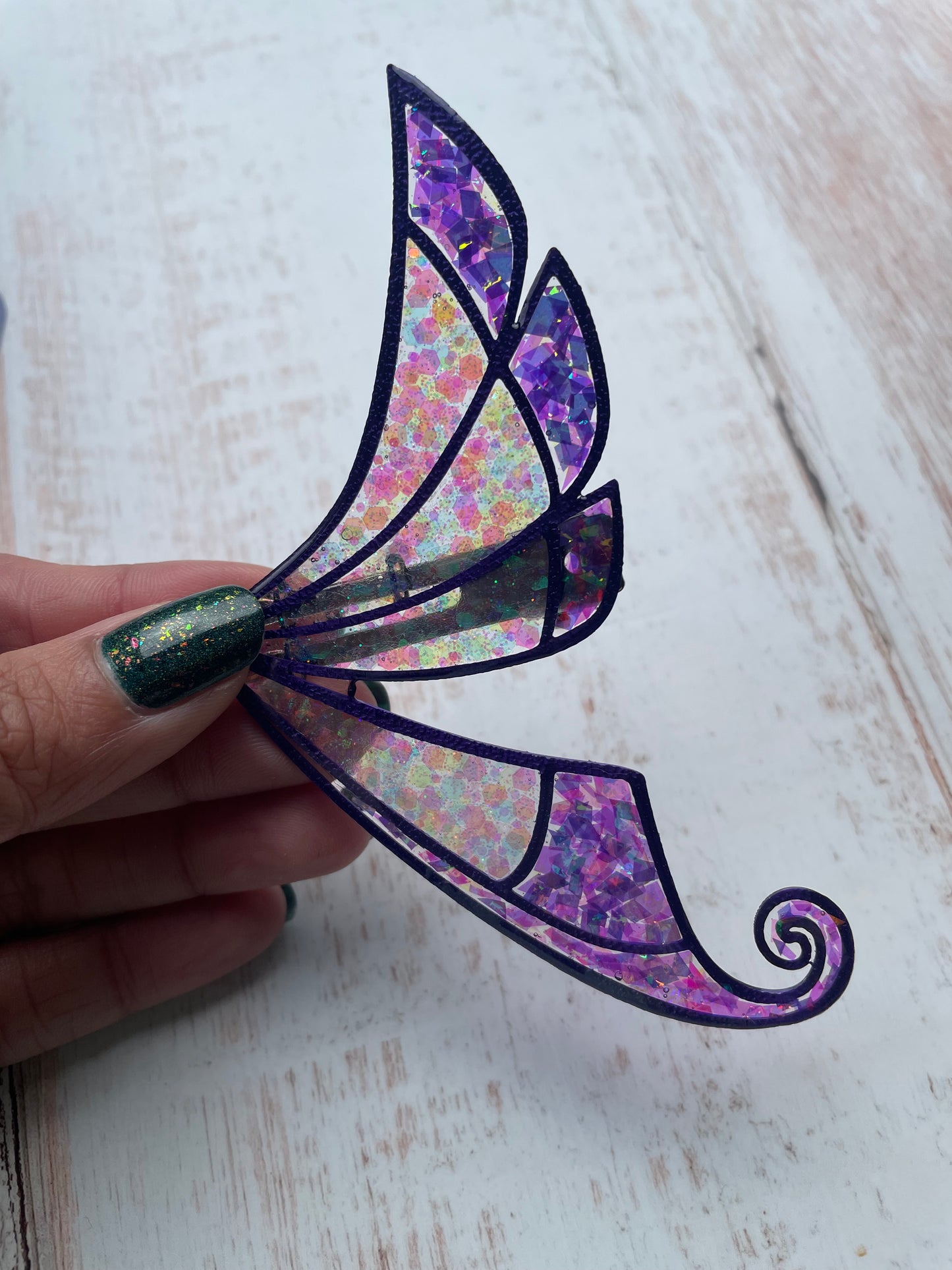 Enchanted Wings Hairclips - resin + 3D filament