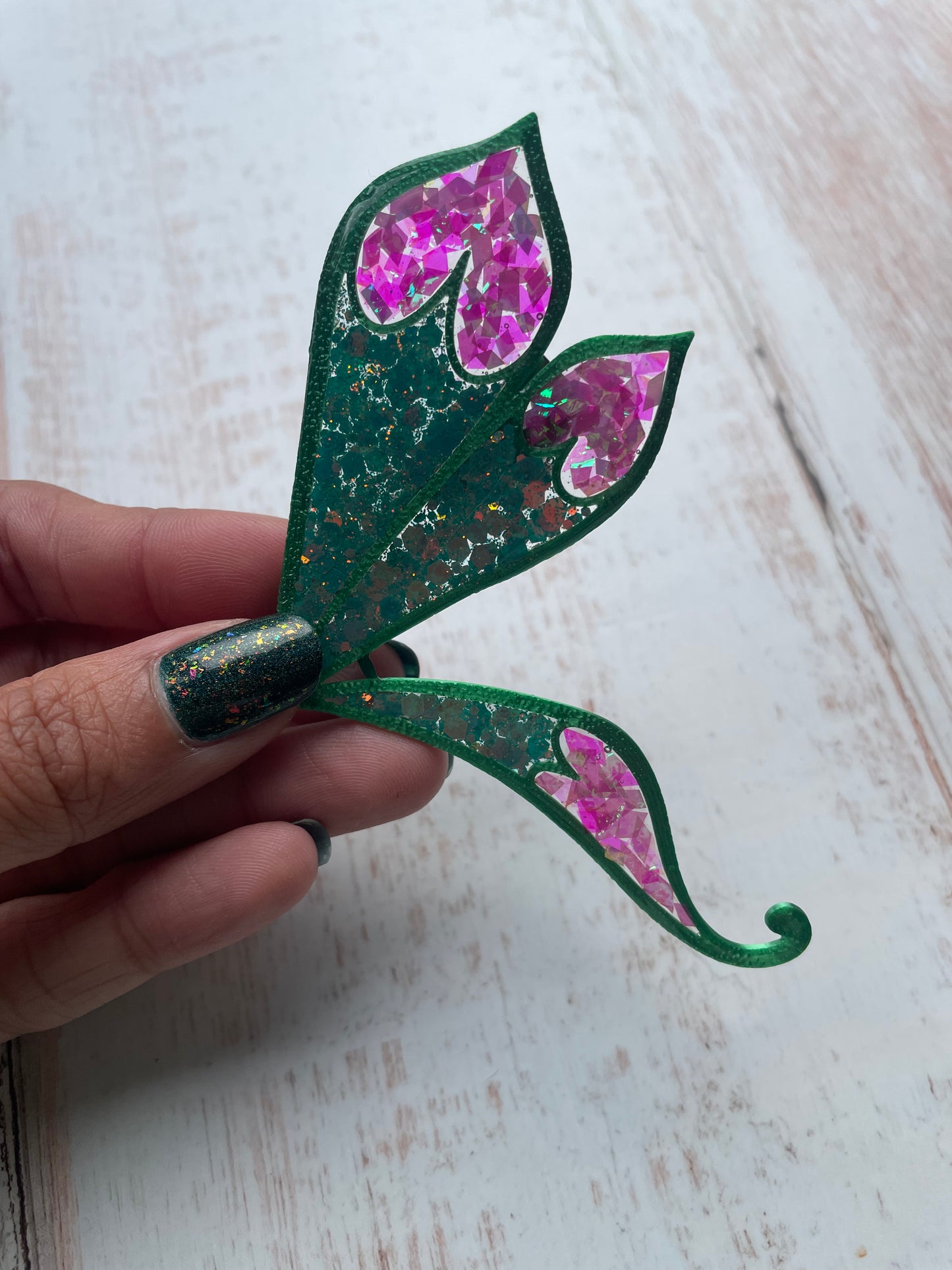 Enchanted Wings Hairclips - resin + 3D filament