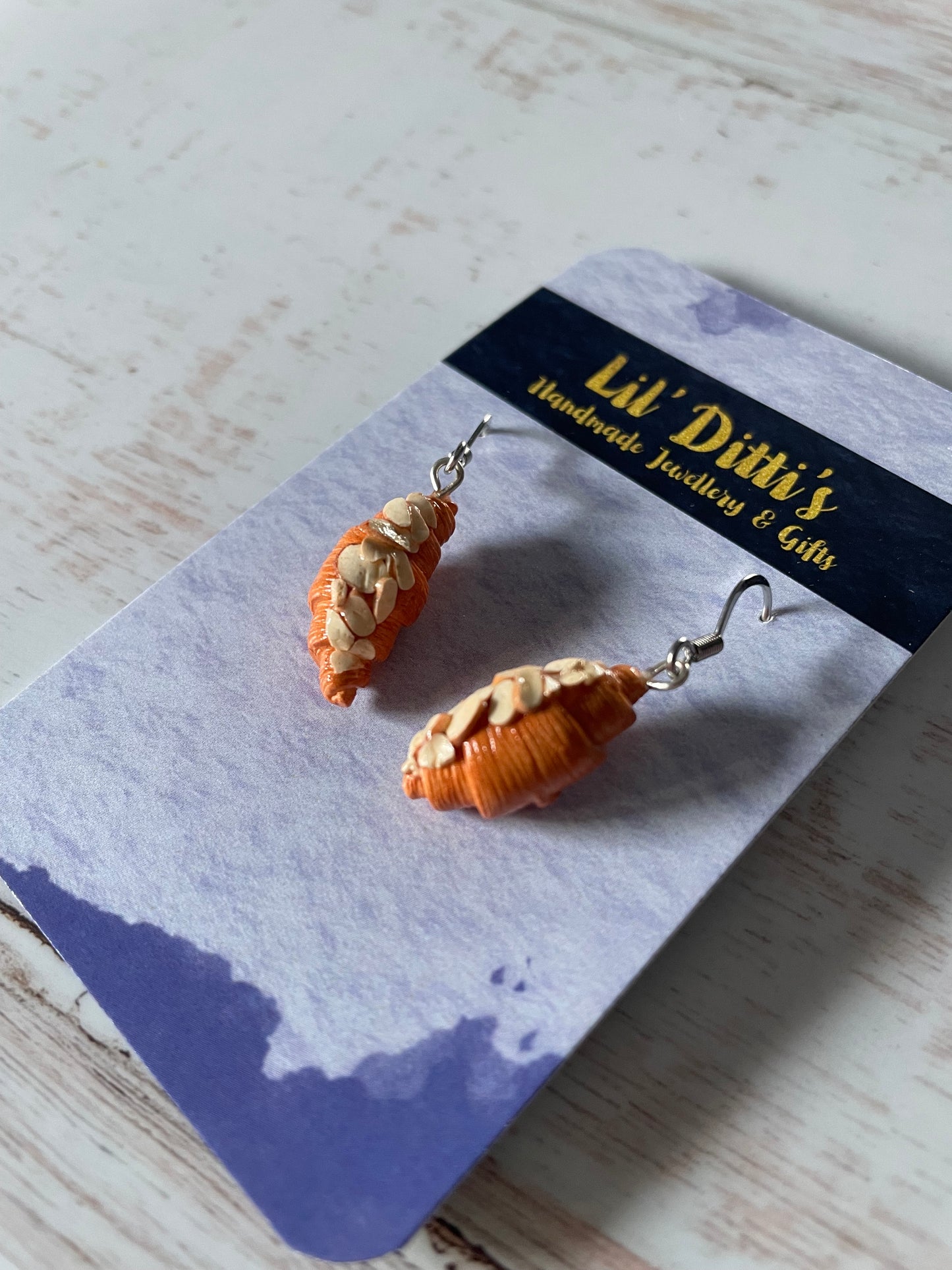 Croissant Earrings - handmade polymer clay