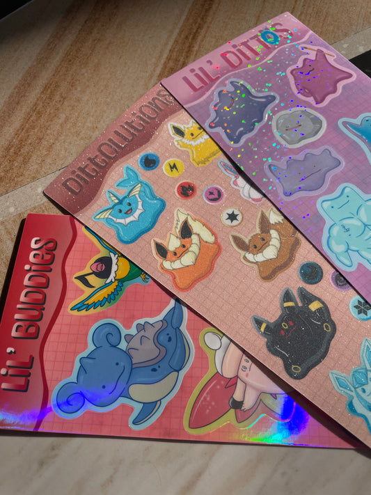 Dittolutions sticker sheet - matte glitter vinyl