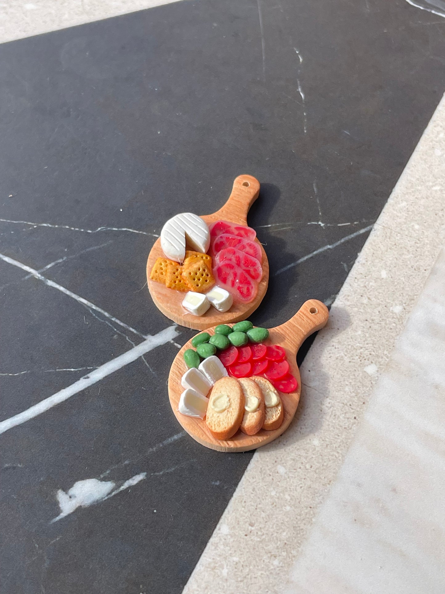 Charcuterie Board Earrings - handmade polymer clay