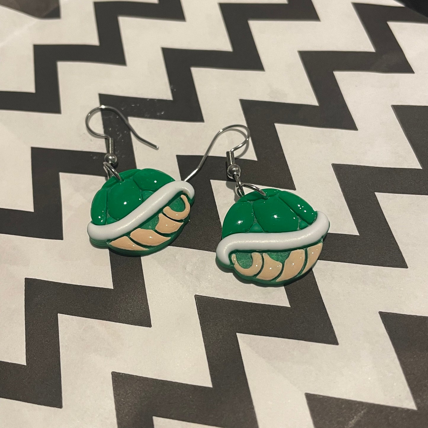 Kart Shell earrings - handmade polymer clay