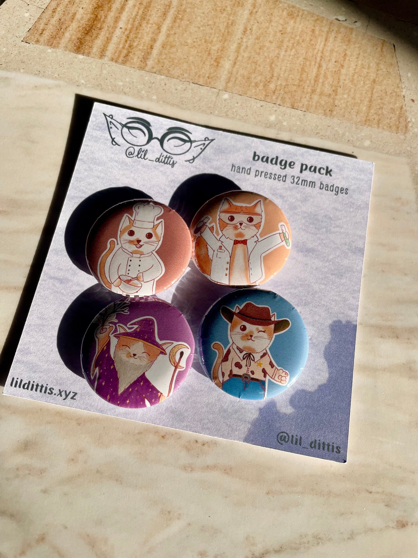 Cats with Jobs badge Pack - 32mm
