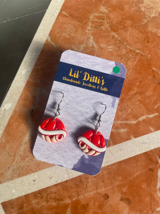Kart Shell earrings - handmade polymer clay