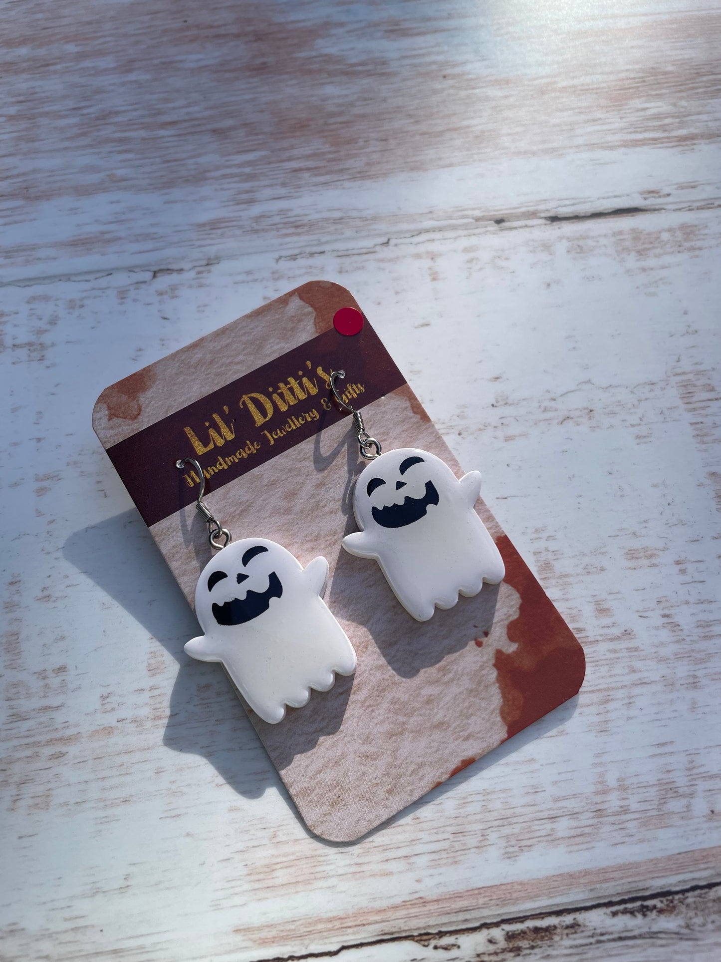 Halloween ghosties earrings - handmade polymer clay