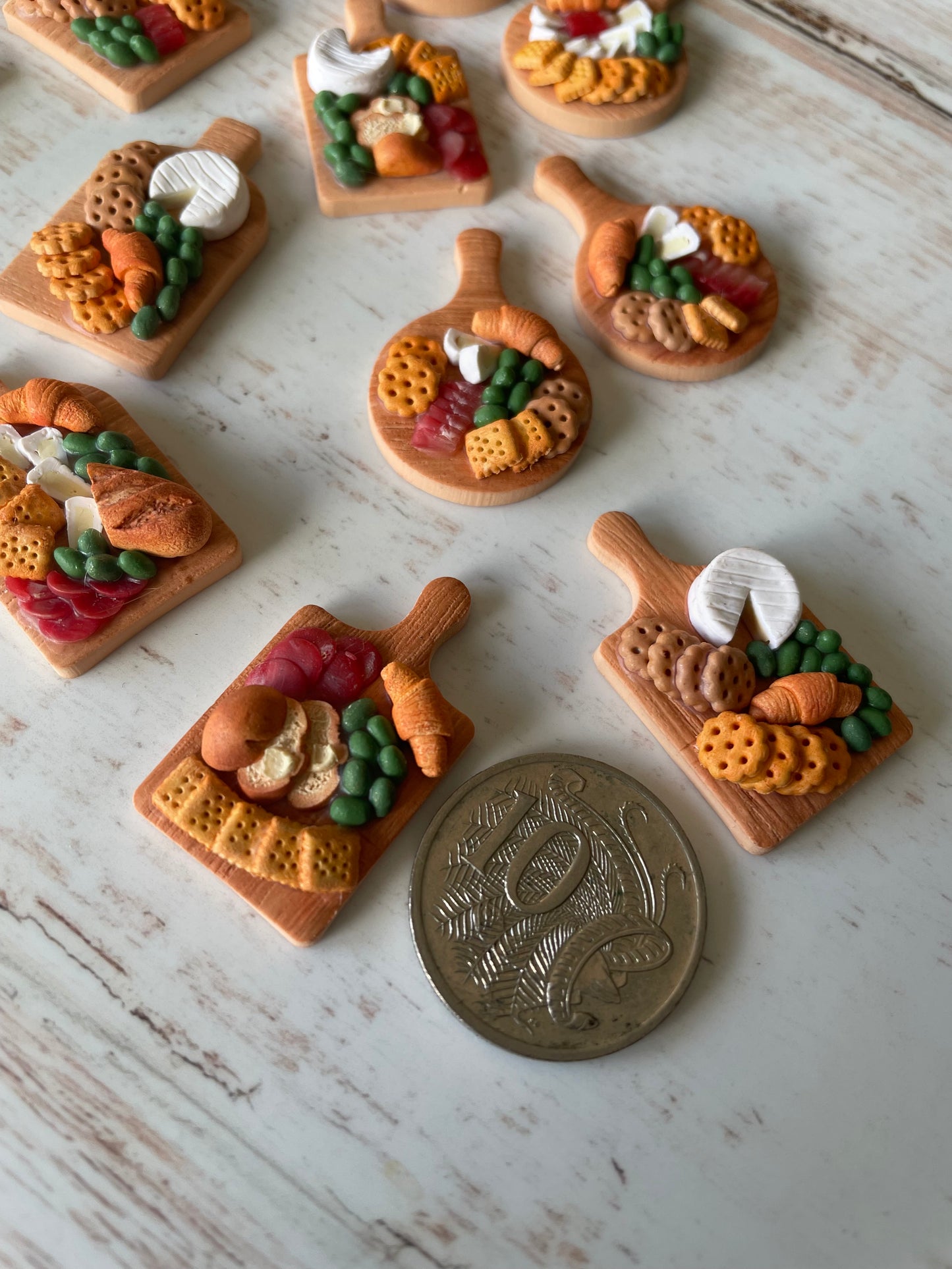 Charcuterie Board Earrings - handmade polymer clay