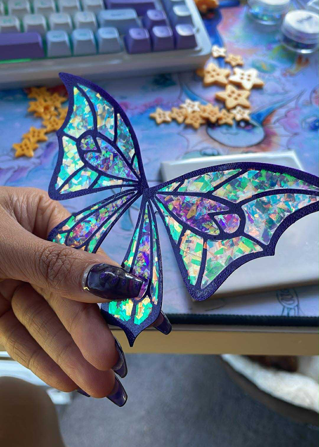 Enchanted Wings Hairclips - resin + 3D filament