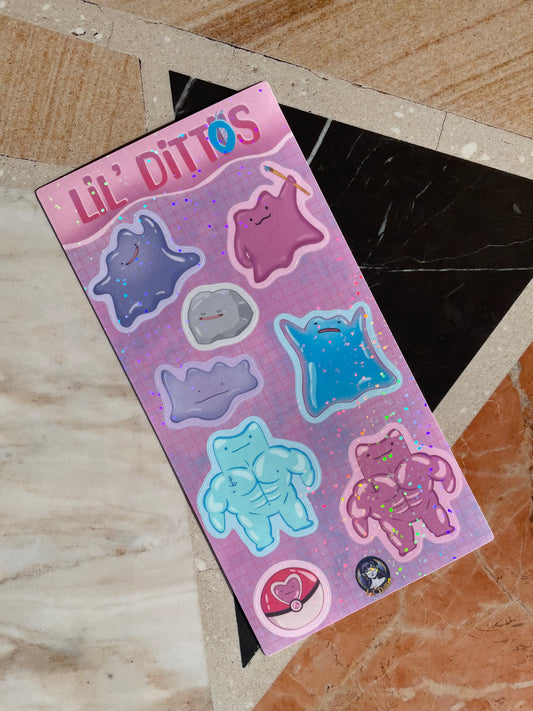 Lil Dittos sticker sheet - holographic dot vinyl