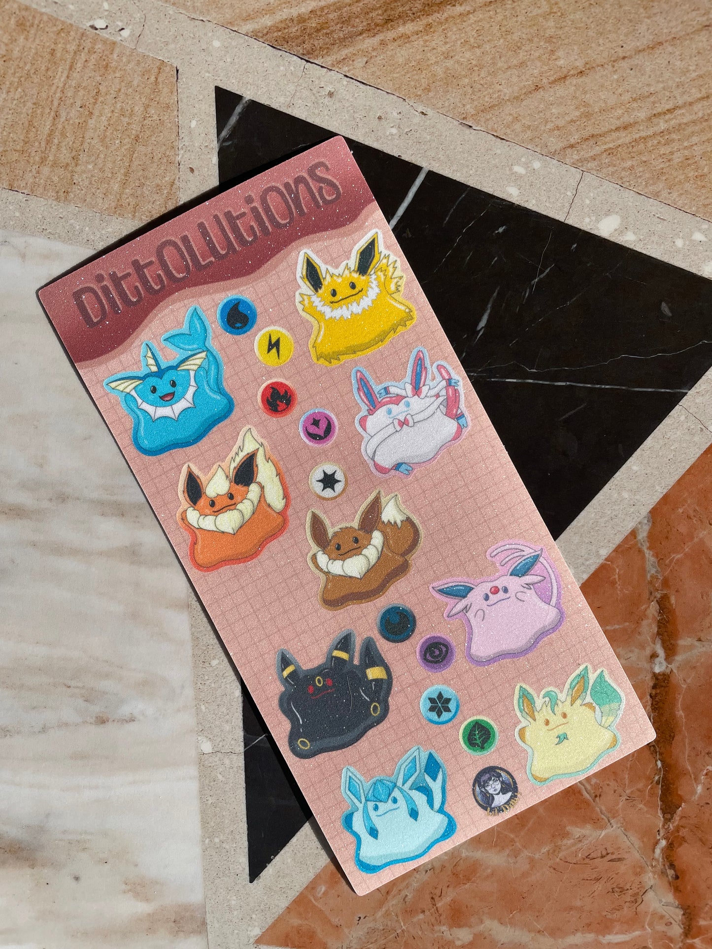 Dittolutions sticker sheet - matte glitter vinyl