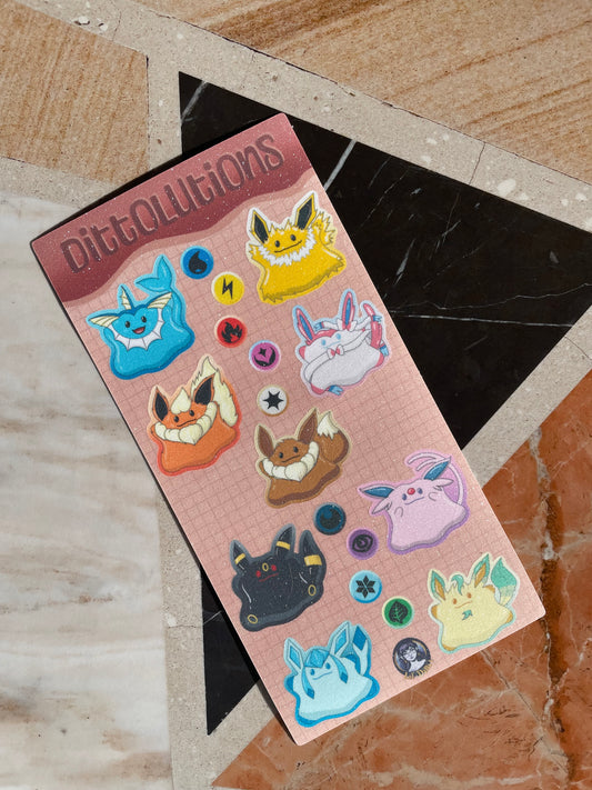 Dittolutions sticker sheet - matte glitter vinyl