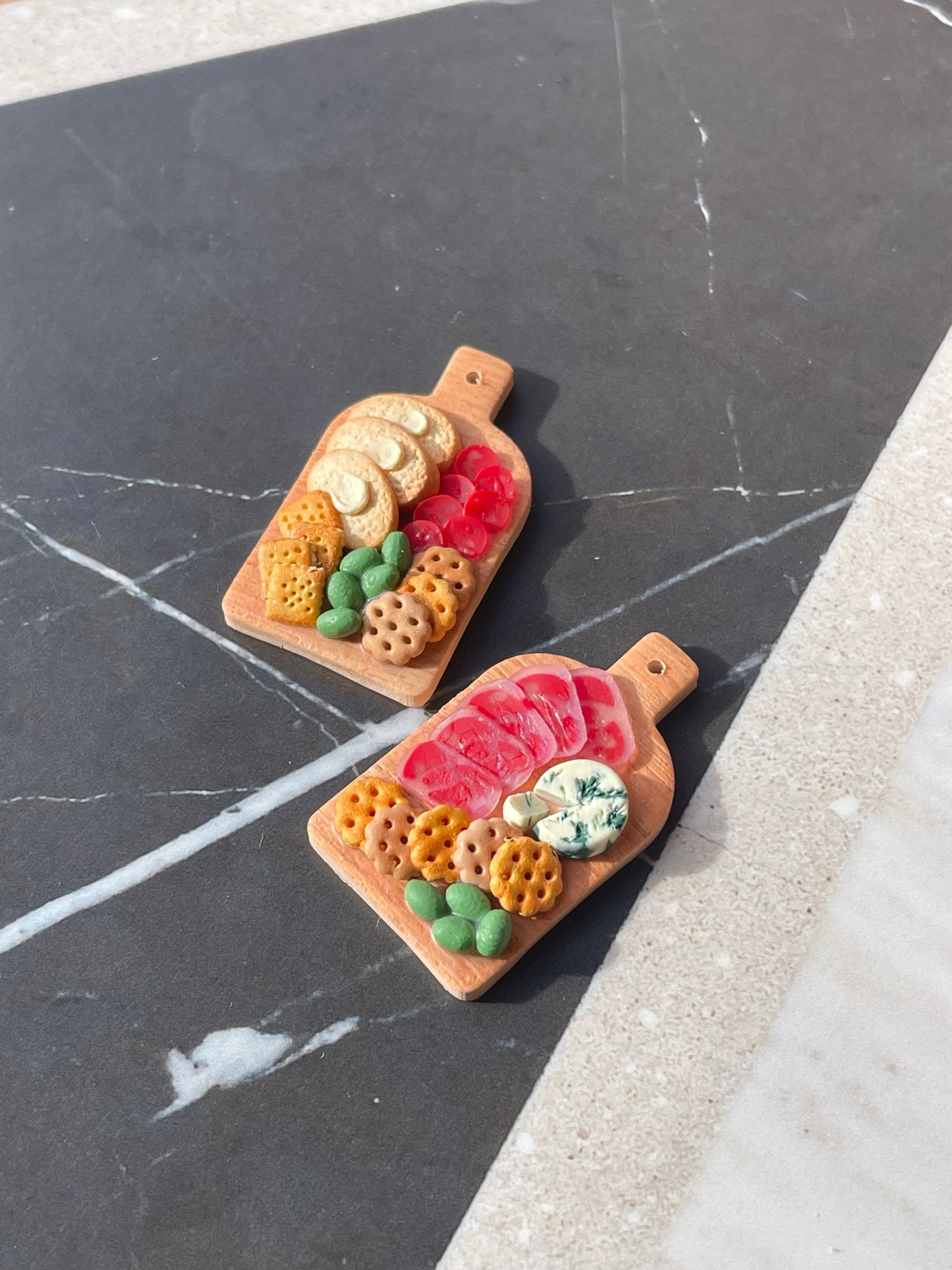 Charcuterie Board Earrings - handmade polymer clay