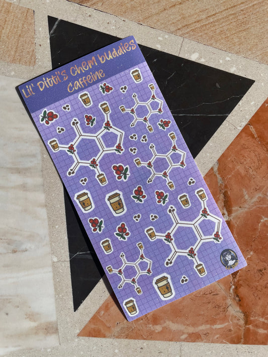Chem buddies sticker sheets - matte glitter vinyl