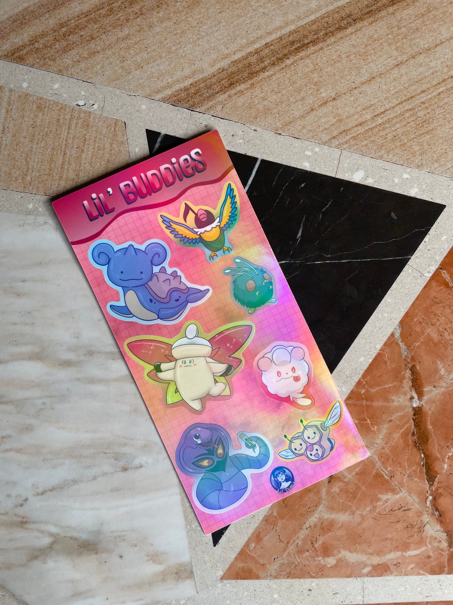 Lil buddies sticker sheet - holographic vinyl