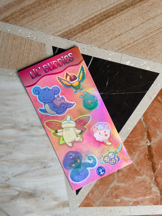 Lil buddies sticker sheet - holographic vinyl