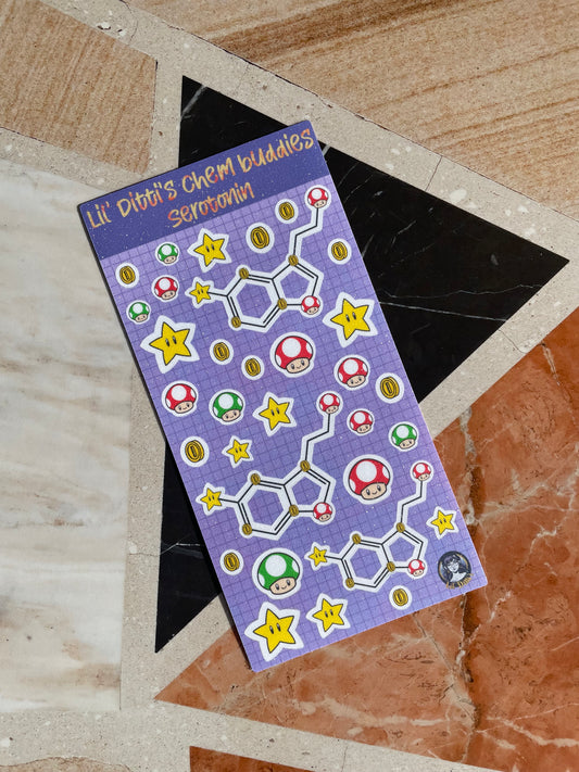 Chem buddies sticker sheets - matte glitter vinyl