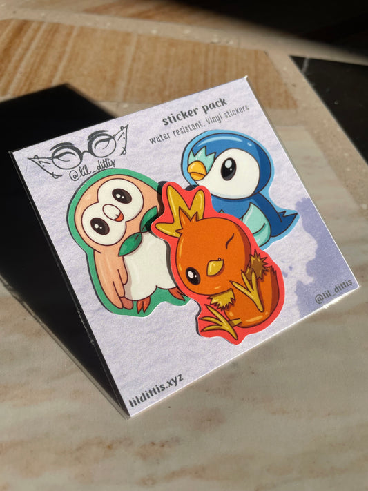 Starter Bird Mon Sticker Pack - glossy vinyl