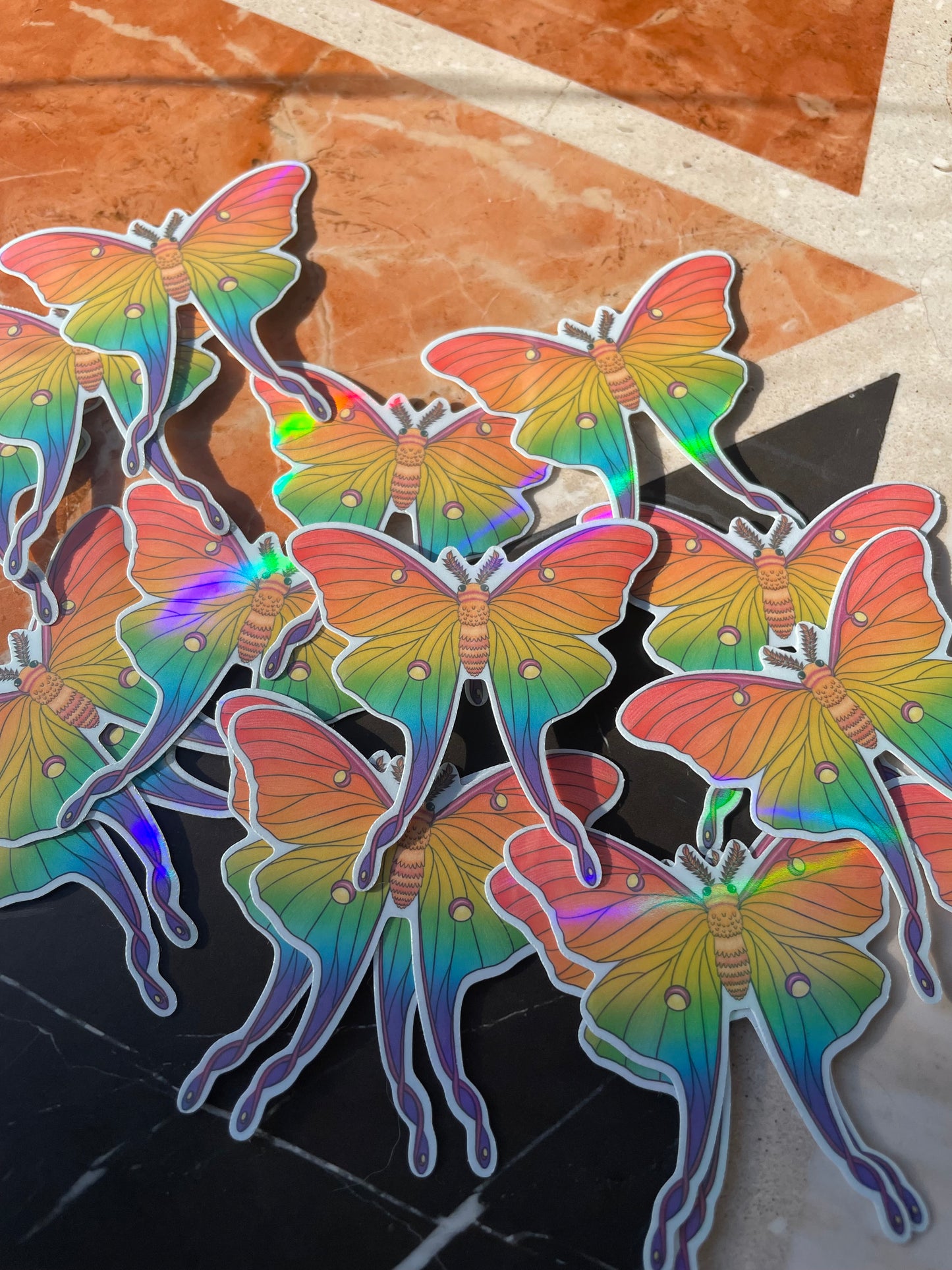 Pride Moth Stickers - holographic & glossy vinyl