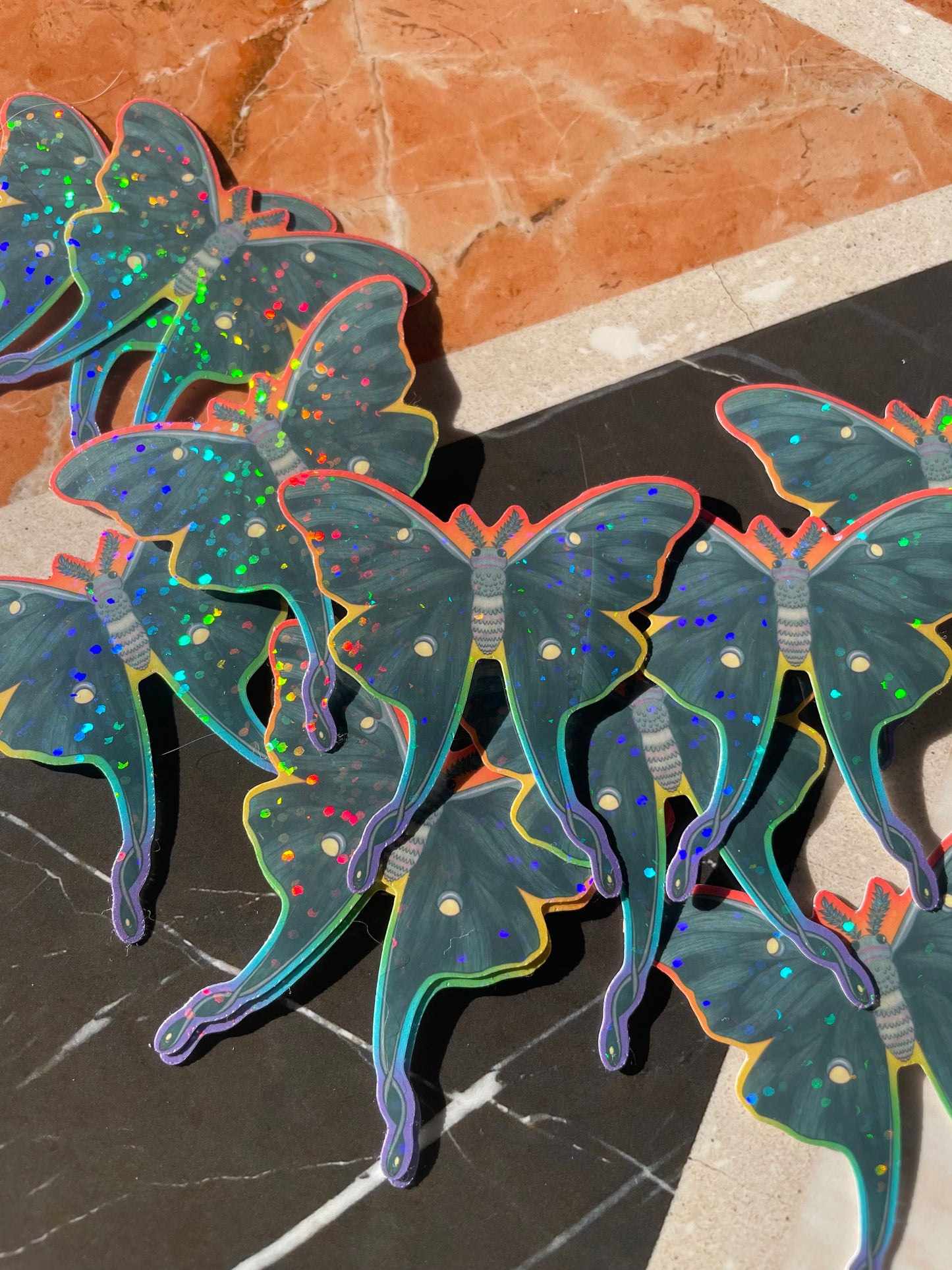 Pride Moth Stickers - holographic & glossy vinyl