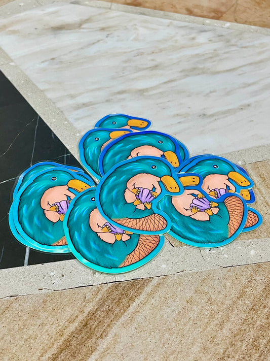 Platypus Sticker - glow in the dark
