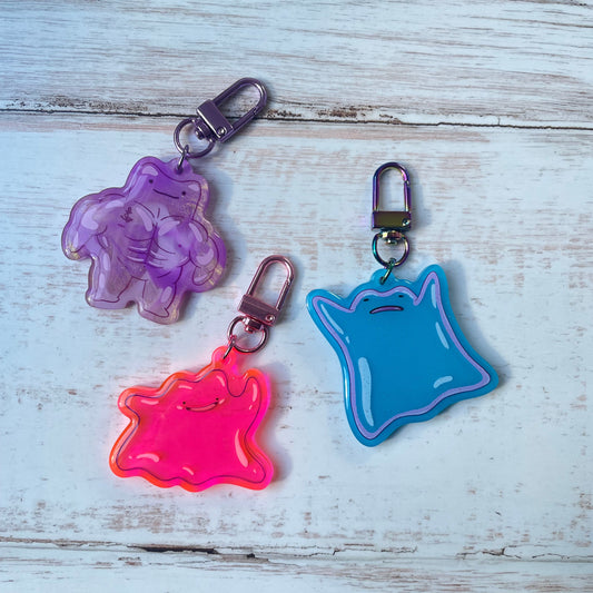 Ditto Keychains - acrylic and epoxy, special effects