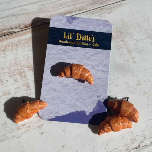 Croissant Pins - handmade polymer clay