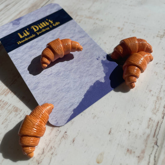 Croissant Pins - handmade polymer clay