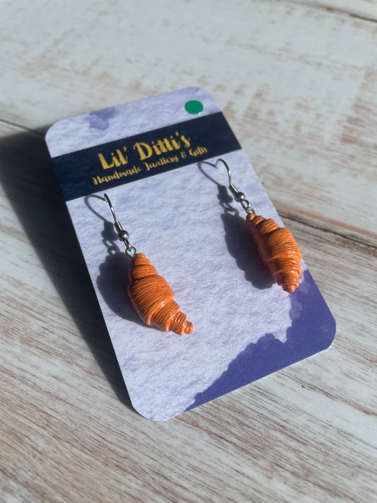 Croissant Earrings - handmade polymer clay