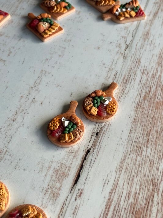 Charcuterie Board Earrings - handmade polymer clay